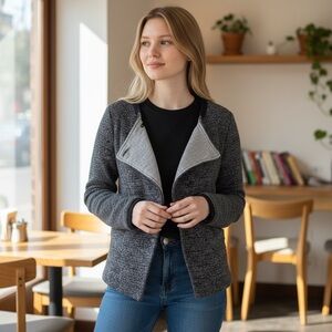 Free People Women’s Bourke Gray Lined Cardigan Jacket Size Small